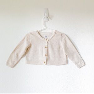 GAP Baby Girl gold butto crop Cardigan